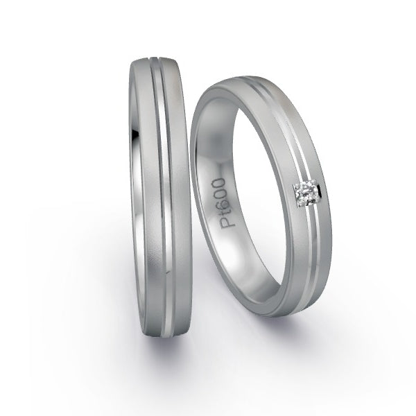Trauringe Platin 600 mit 0.04 ct. Brillanten GR25751