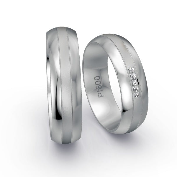 Trauringe Platin 600 mit 0.025 ct. Brillanten GR25768