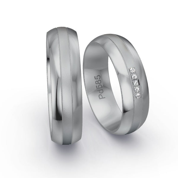 Trauringe Palladium 585 mit 0.025 ct. Brillanten GR25769