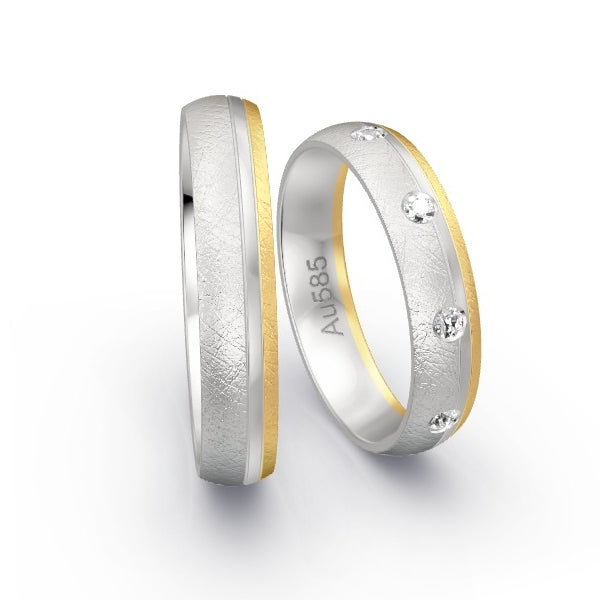 Trauringe Weissgold 585 / Gelbgold 585 mit 0.27 ct. Brillanten GR25771