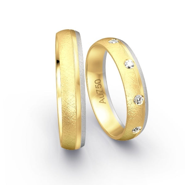 Trauringe Gelbgold 750 / Weissgold 750 mit 0.27 ct. Brillanten GR25778