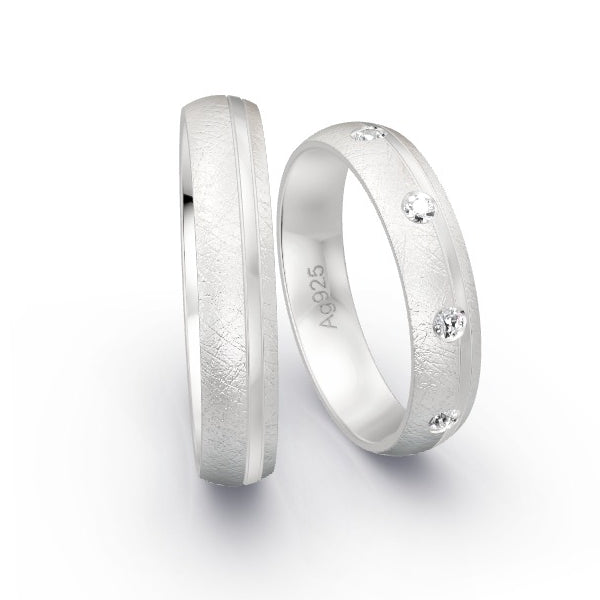 Trauringe Silber 925 mit 0.27 ct. Brillanten GR25781