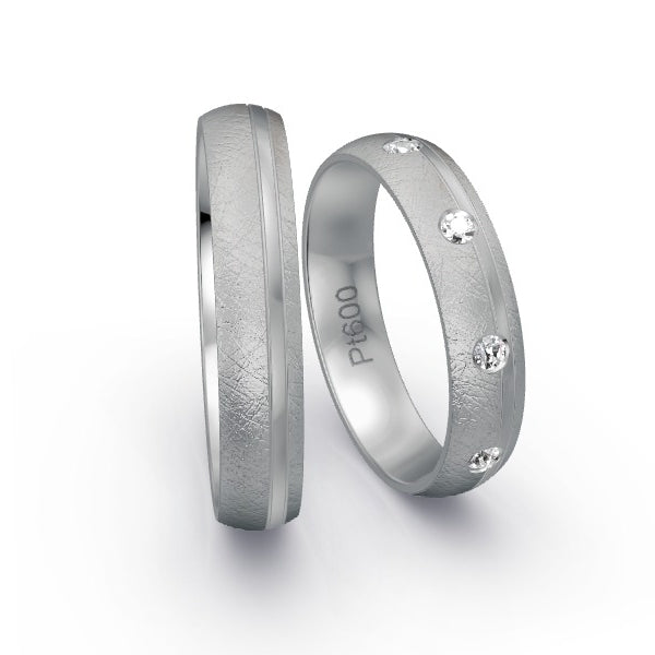 Trauringe Platin 600 mit 0.27 ct. Brillanten GR25782