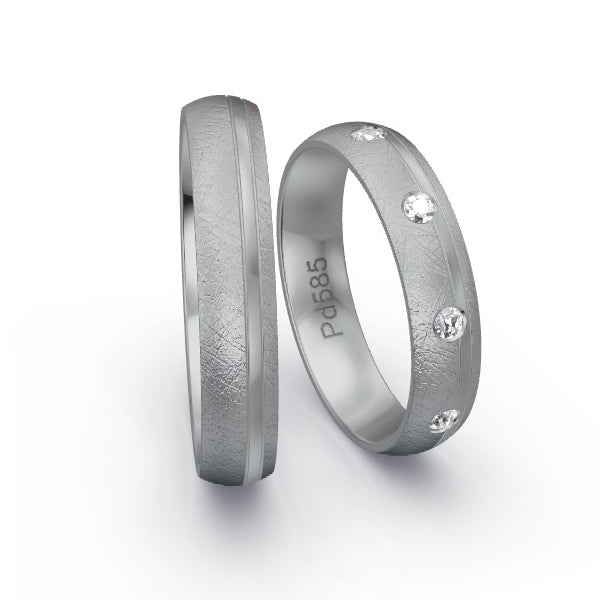 Trauringe Palladium 585 mit 0.27 ct. Brillanten GR25783