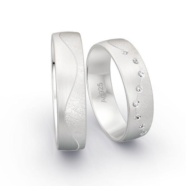 Trauringe Silber 925 mit 0.04 ct. Brillanten GR25800