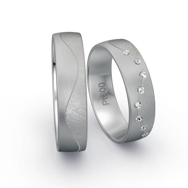 Trauringe Platin 600 mit 0.04 ct. Brillanten GR25801