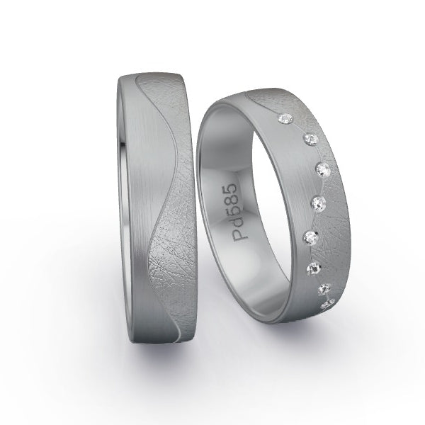 Trauringe Palladium 585 mit 0.04 ct. Brillanten GR25802