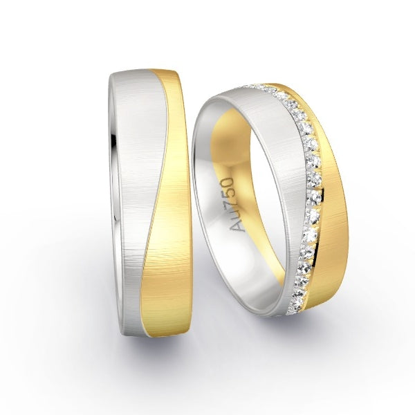 Trauringe Weissgold 750 / Gelbgold 750 mit 0.41 ct. Brillanten GR25811