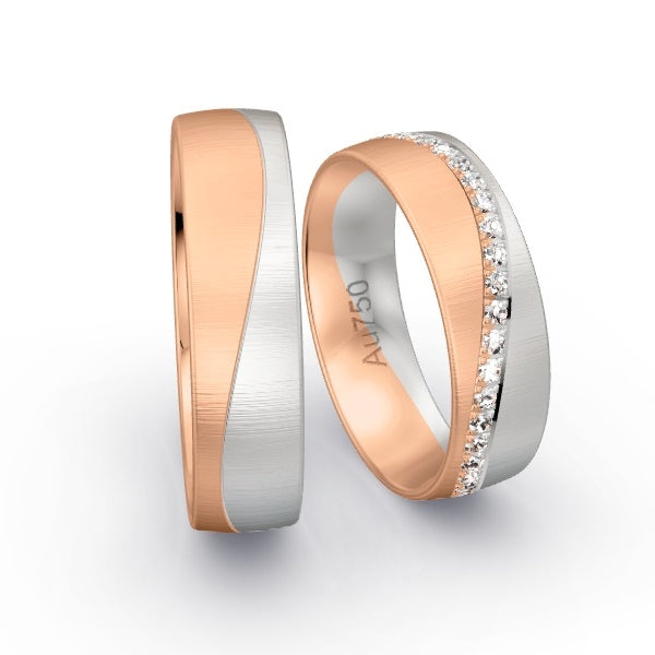 Trauringe Rotgold 750 / Weissgold 750 mit 0.41 ct. Brillanten GR25814