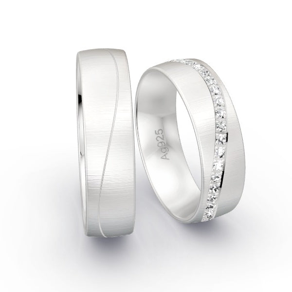 Trauringe Silber 925 mit 0.41 ct. Brillanten GR25815
