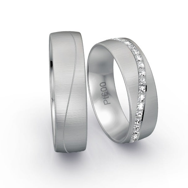 Trauringe Platin 600 mit 0.41 ct. Brillanten GR25816