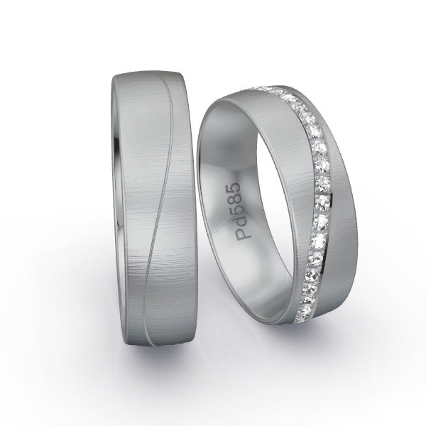 Trauringe Palladium 585 mit 0.41 ct. Brillanten GR25817