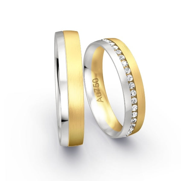 Trauringe Weissgold 750 / Gelbgold 750 mit 0.41 ct. Brillanten GR25826