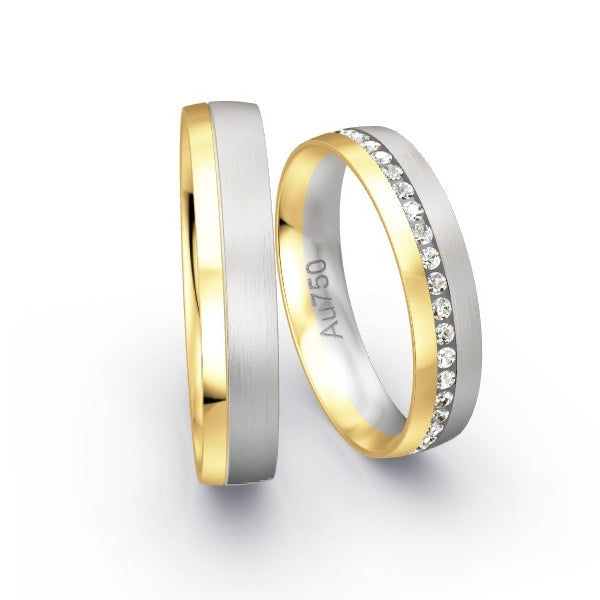 Trauringe Gelbgold 750 / Weissgold 750 mit 0.41 ct. Brillanten GR25827