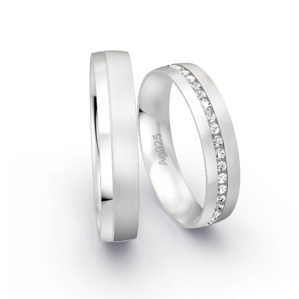 Trauringe Silber 925 mit 0.41 ct. Brillanten GR25830