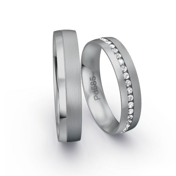 Trauringe Palladium 585 mit 0.41 ct. Brillanten GR25832
