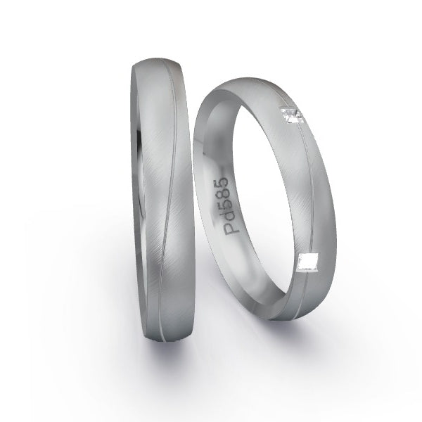 Trauringe Palladium 585 mit Prinzessen GR25862