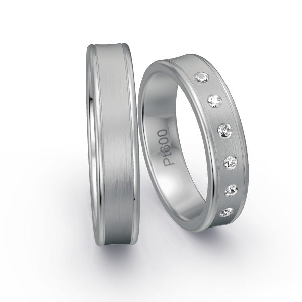 Trauringe Platin 600 mit 0.09 ct. Brillanten GR25876