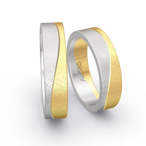 Trauringe Weissgold 585 / Gelbgold 585 mit 0.115 ct. Brillanten GR25897