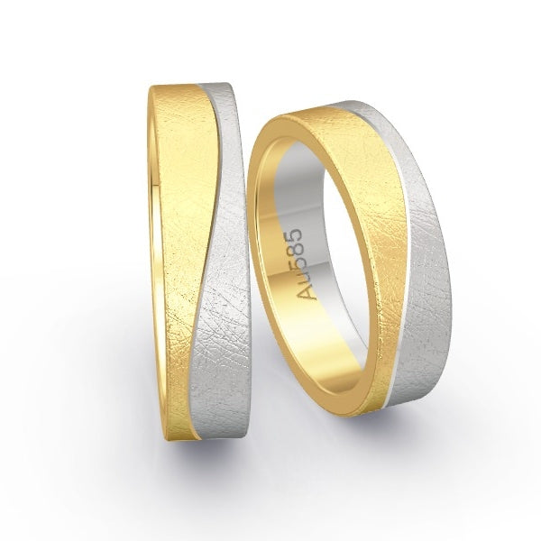 Trauringe Gelbgold 585 / Weissgold 585 mit 0.115 ct. Brillanten GR25898