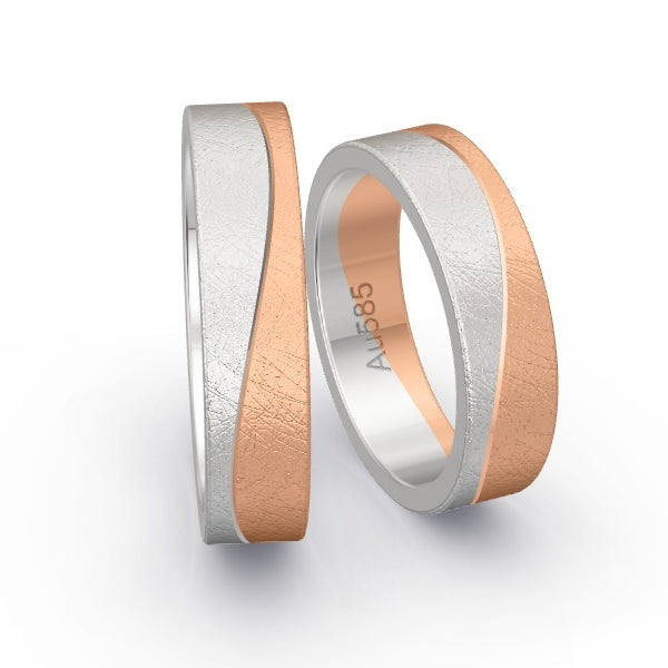 Trauringe Weissgold 585 / Rotgold 585 mit 0.115 ct. Brillanten GR25899