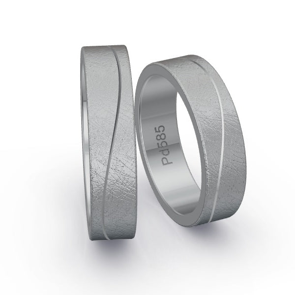 Trauringe Palladium 585 mit 0.115 ct. Brillanten GR25907