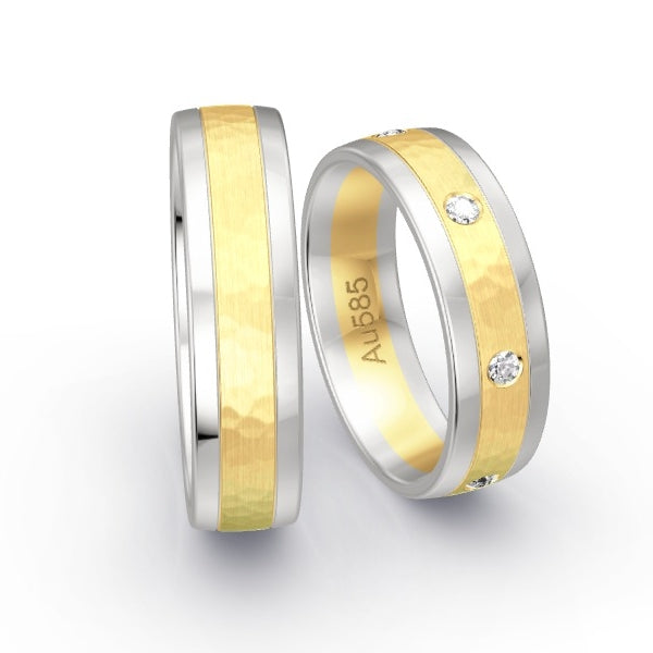Trauringe Weissgold 585 / Gelbgold 585 mit 0.21 ct. Brillanten GR25912