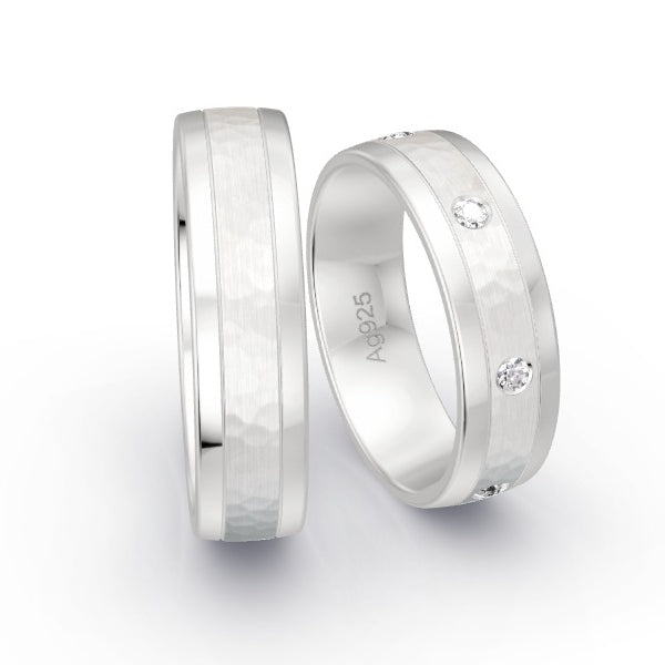 Trauringe Silber 925 mit 0.21 ct. Brillanten GR25920