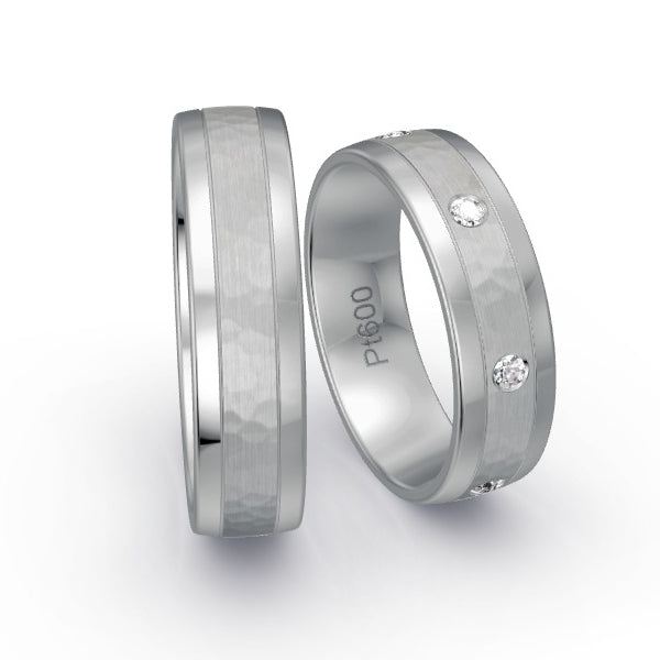 Trauringe Platin 600 mit 0.21 ct. Brillanten GR25921