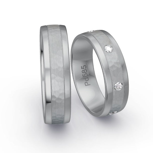 Trauringe Palladium 585 mit 0.21 ct. Brillanten GR25922