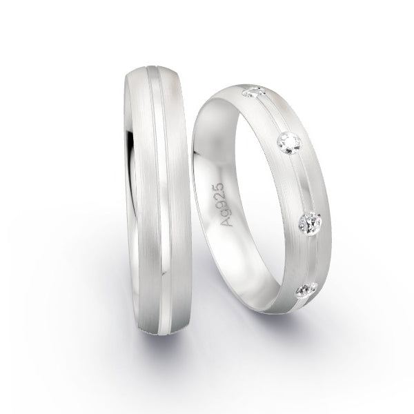 Trauringe Silber 925 mit 0.27 ct. Brillanten GR25996