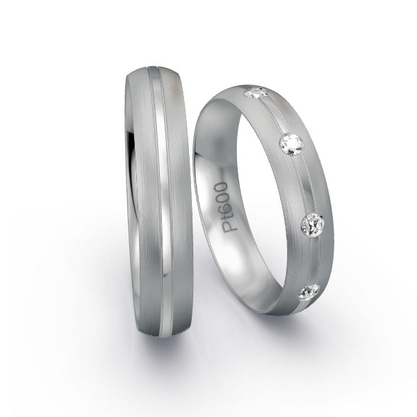 Trauringe Platin 600 mit 0.27 ct. Brillanten GR25997