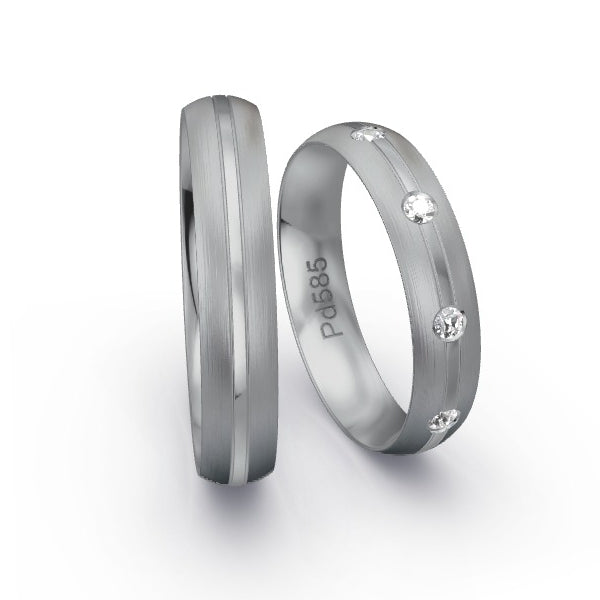 Trauringe Palladium 585 mit 0.27 ct. Brillanten GR25998