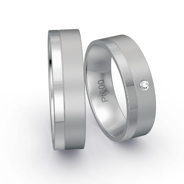 Trauringe Platin 600 mit 0.02 ct. Brillanten GR26012