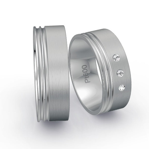Trauringe Platin 600 mit 0.045 ct. Brillanten GR26042