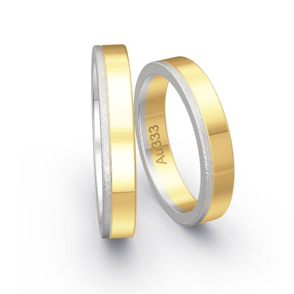 Trauringe Weissgold 333 / Gelbgold 333 mit 0.235 ct. Brillanten GR26044
