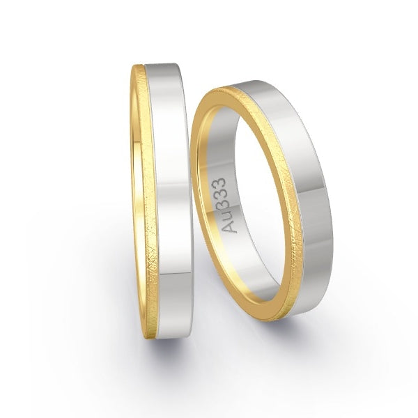 Trauringe Gelbgold 333 / Weissgold 333 mit 0.235 ct. Brillanten GR26045