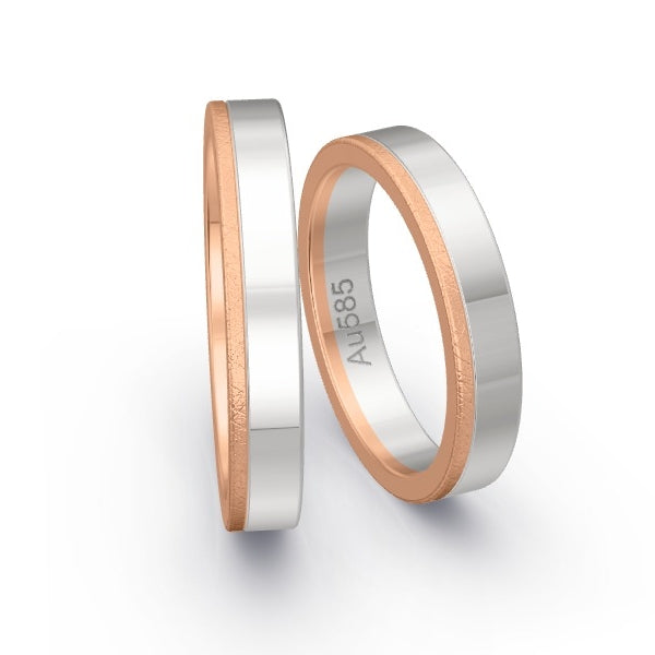 Trauringe Rotgold 585 / Weissgold 585 mit 0.235 ct. Brillanten GR26051
