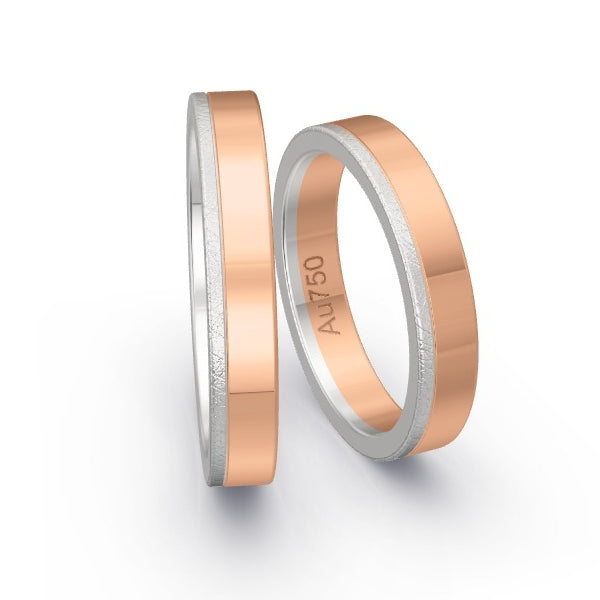 Trauringe Weissgold 750 / Rotgold 750 mit 0.235 ct. Brillanten GR26054