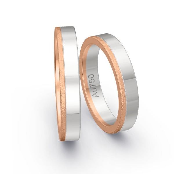 Trauringe Rotgold 750 / Weissgold 750 mit 0.235 ct. Brillanten GR26055