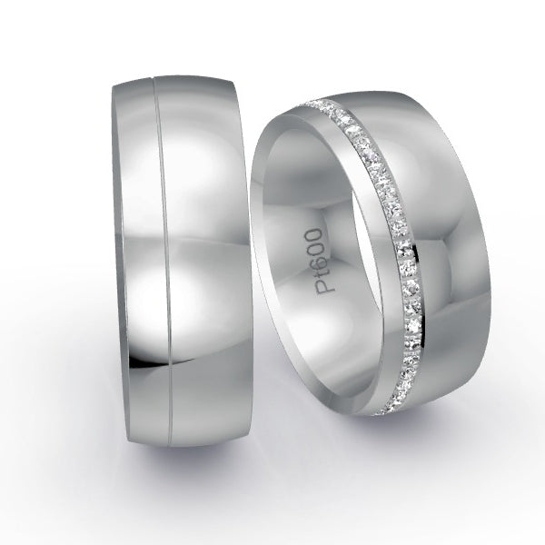 Trauringe Platin 600 mit 0.255 ct. Brillanten GR26072