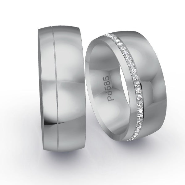 Trauringe Palladium 585 mit 0.255 ct. Brillanten GR26073