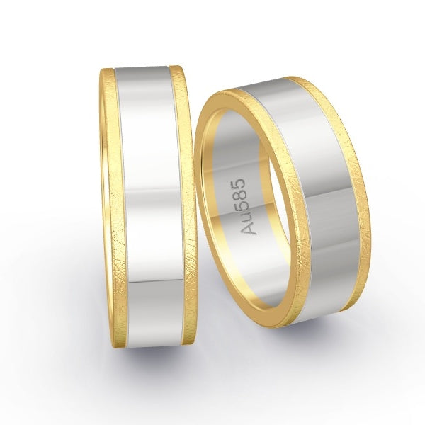 Trauringe Gelbgold 585 / Weissgold 585 mit 0.235 ct. Brillanten GR26079