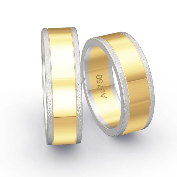 Trauringe Weissgold 750 / Gelbgold 750 mit 0.235 ct. Brillanten GR26082