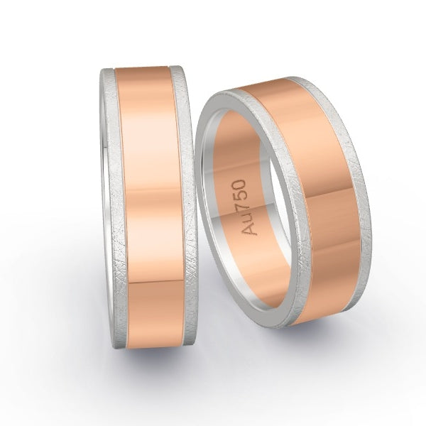 Trauringe Weissgold 750 / Rotgold 750 mit 0.235 ct. Brillanten GR26084