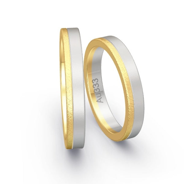 Trauringe Gelbgold 333 / Weissgold 333 mit 0.235 ct. Brillanten GR26090