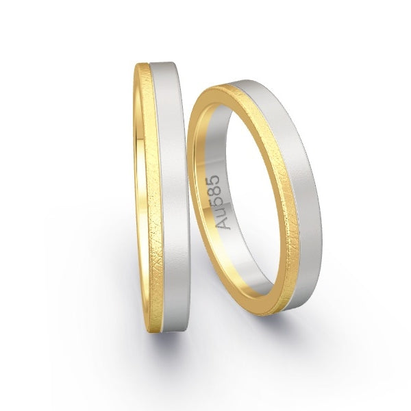 Trauringe Gelbgold 585 / Weissgold 585 mit 0.235 ct. Brillanten GR26094