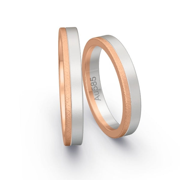 Trauringe Rotgold 585 / Weissgold 585 mit 0.235 ct. Brillanten GR26096