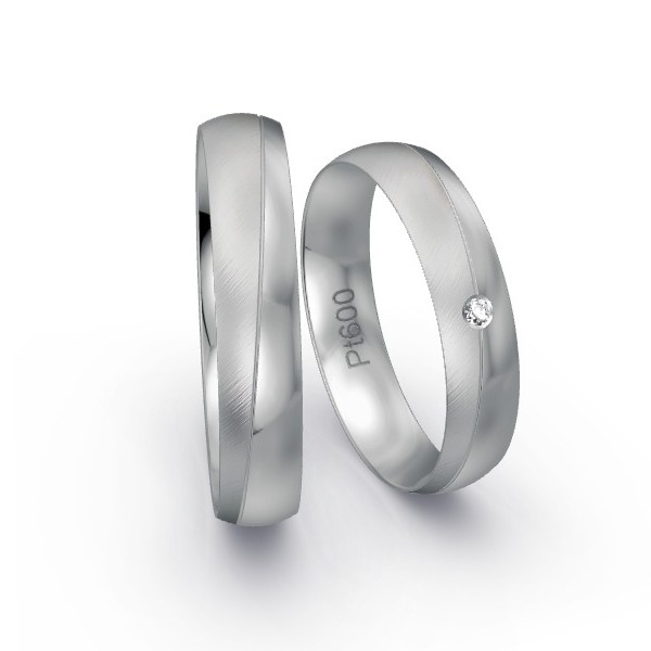 Trauringe Platin 600 mit 0.015 ct. Brillanten GR23949
